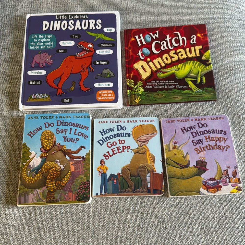 Bundle of Dinosaur Themed Hard Cover Books (5 books)